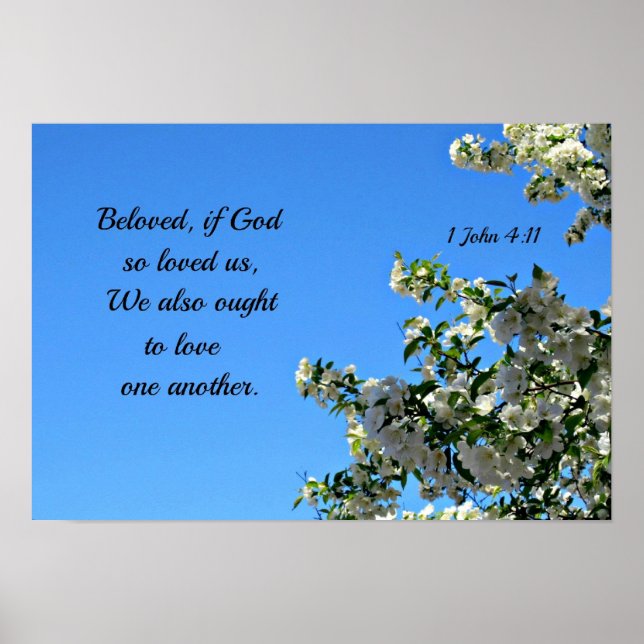 1 Johannes 4:11 Geliebt, wenn Gott uns so liebte.. Poster (Vorne)