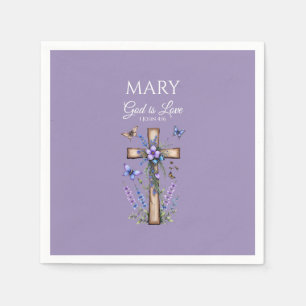 1 Johannes 4:16 Gott ist Liebe – Personalisierte c Serviette