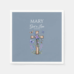 1 Johannes 4:16 Gott ist Liebe – Personalisierte c Serviette