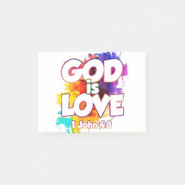 1 Johannes 4:16 Gott ist Liebe, und wer auch immer Post-it Klebezettel (Vorderseite)