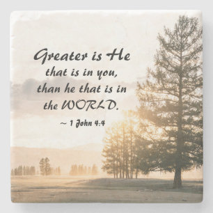 1 Johannes 4:4 Großer ist Er, der in dir ist Steinuntersetzer