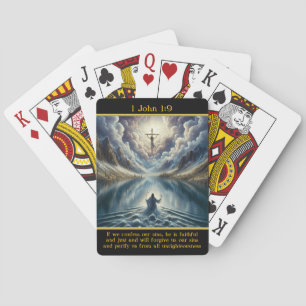 1 John 1:9: Göttliche Liebe Radiante Szene Spielkarten