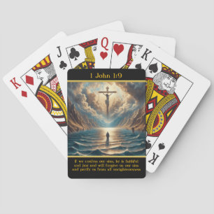 1 John 1:9: Göttliche Liebe Radiante Szene Spielkarten