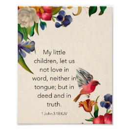 1 John 3:18 KJV Fotodruck