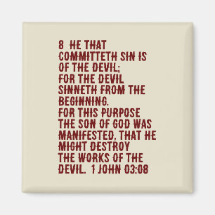 1 John 3:8 (Schrift) Magnet