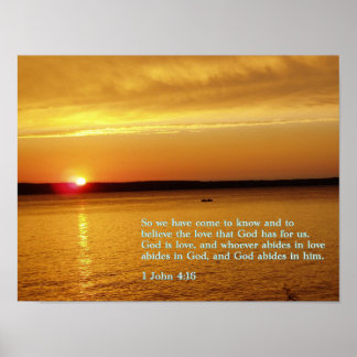 1 John 4:16 Sonnenuntergang Poster