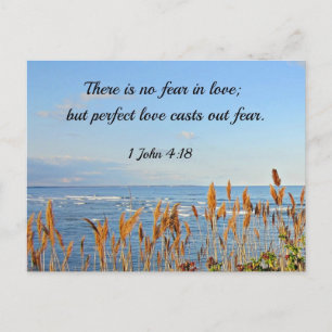 1 John 4:18 There is no fear in love; verbessertes Postkarte