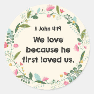 1 John-4:19 wir Liebe, weil er zuerst Aufkleber