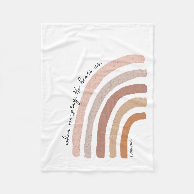 1 John 5:15 - Boho Rainbow Fleecedecke (Vorderseite)