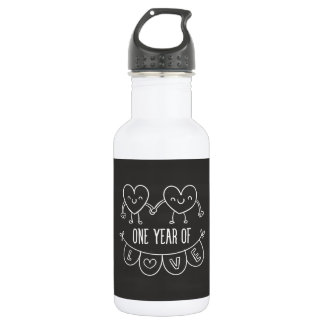 1. Jubiläum Geschenk Chlor Herz Wasser Flasche Trinkflasche
