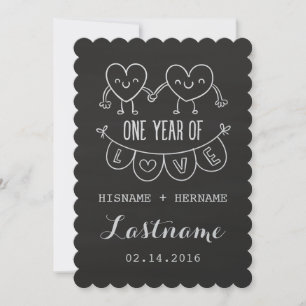 1. Jubiläum Geschenkartikel Herz V2 Einladungen