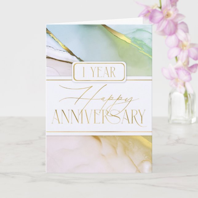 1. Jubiläum Soft Abstrakt Card des Mitarbeiters Karte (Orchidee)