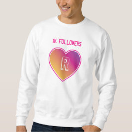 1 K Followers Herz und Monogramm auf Sonnenunterga Sweatshirt