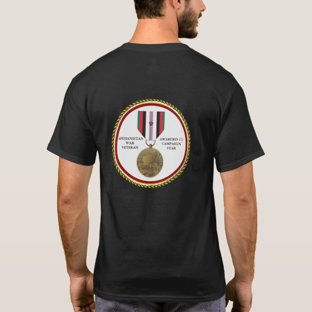 1 KAMPAGNSTAR AFGHANISTAN KRIEG VETERAN T-Shirt (Rückseite)