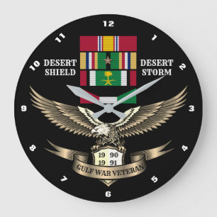 1 KAMPAGNSTAR GULF KRIEGSVETERANEN GROßE WANDUHR