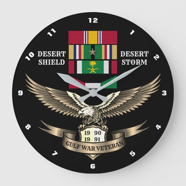 1 KAMPAGNSTAR GULF KRIEGSVETERANEN GROßE WANDUHR (Vorderseite)