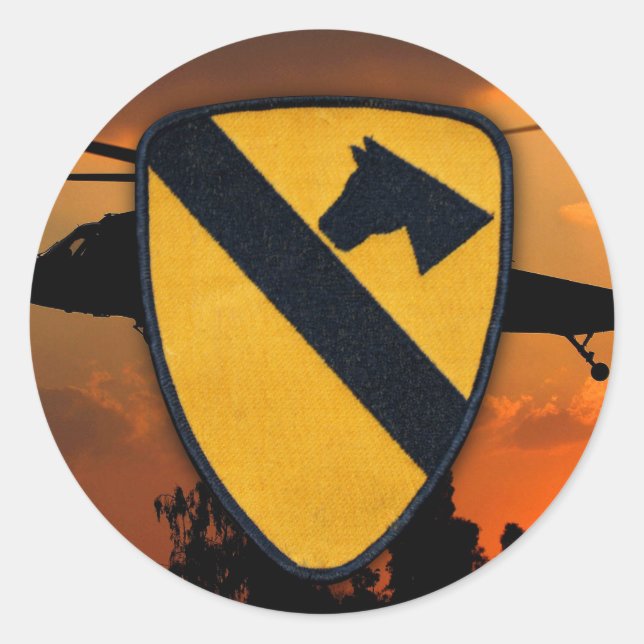 1. Kavallerie lüften cav airmobile Runder Aufkleber (Vorderseite)