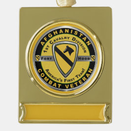 1. Kavallerieabteilung Afghanistan Veteran Banner-Ornament Gold