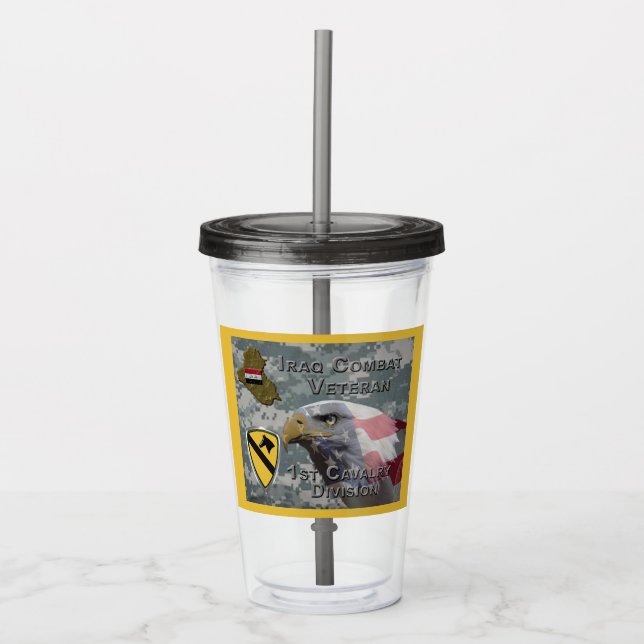 1. Kavallerieabteilung - Amerikas erstes Team Acryltrinkbecher (Vorderseite)