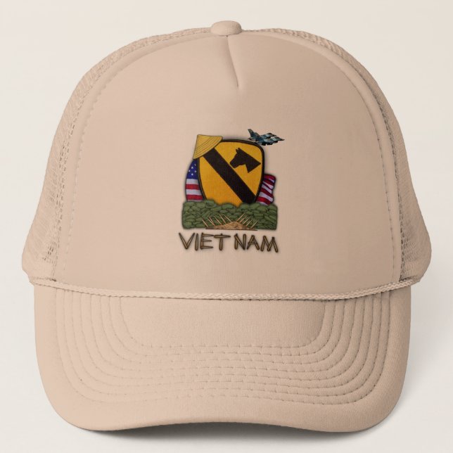 1. Kavallerieabteilungsvietnam-Veteranenhut Truckerkappe (Vorderseite)