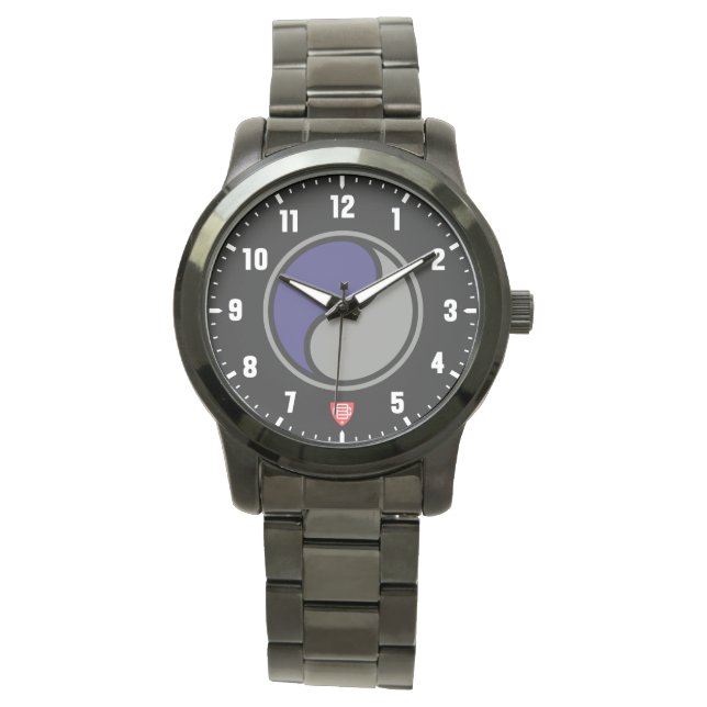 1. Kavalleriedivision Black Stainless Steel Armbanduhr (Vorderseite)