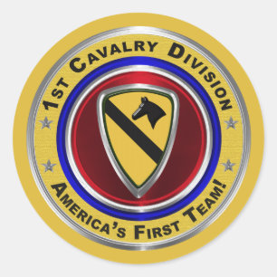 1. Kavalleriedivision "First Team" Runder Aufkleber