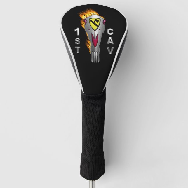 1. Kavalleriedivision Flaming Skull Golf Headcover (Vorderseite)