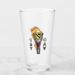 1. Kavalleriedivision Flammender Schädel Glas