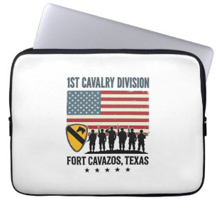 1. Kavalleriedivision Fort Hood Vintage Militär-Sh Laptopschutzhülle