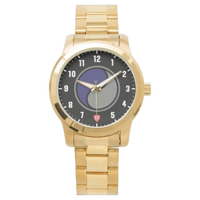 1. Kavalleriedivision Gold Stainless Steel Armbanduhr (Vorderseite)