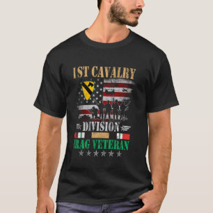 1. Kavalleriedivision Irak Veteran Patriotischer V T-Shirt