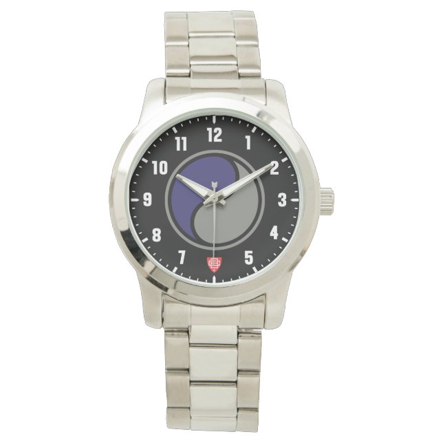 1. Kavalleriedivision Silver Stainless Steel Armbanduhr (Vorderseite)