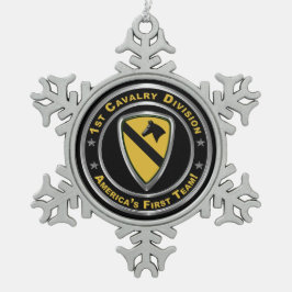 1. Kavalleriedivision Weihnachten Schneeflocken Zinn-Ornament