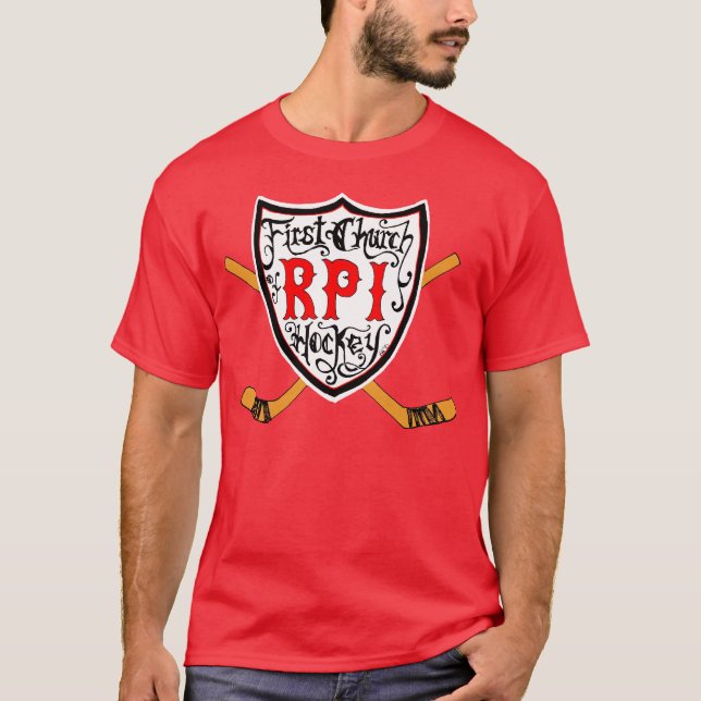 1. Kirche von RPI-Hockey T-Shirt (Vorderseite)