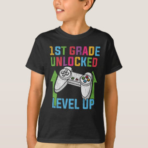 1. Klasse freigeschalteter Gamer-Back-to-School-Vi T-Shirt