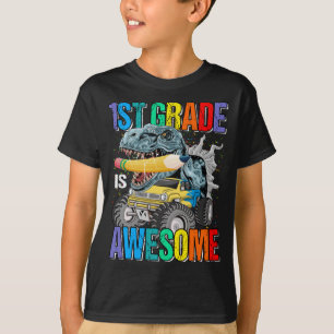 1. Klasse ist Phantastisch Monster Truck Dinosauri T-Shirt