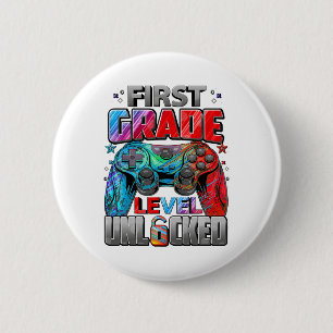 1. Klasse Level freigeschaltetes Gaming Gamer Jung Button