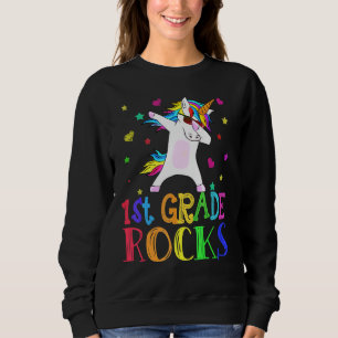 1. Klasse Rocks Unicorn Abb. Zurück zur Schule Leh Sweatshirt