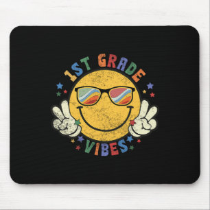 1. Klasse Vibes Happy Face Smile Geschenk zurück S Mousepad