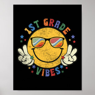 1. Klasse Vibes Happy Face Smile Geschenk zurück S Poster
