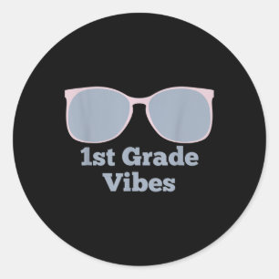 1. Klasse Vibes - Zurück zur Schule Erste Klasse E Runder Aufkleber