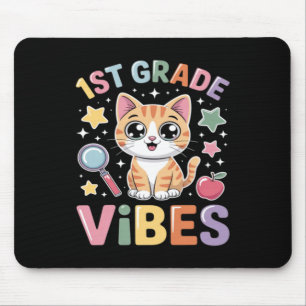 1. Klasse Vibes Zurück zur Schule Süße Katze für M Mousepad