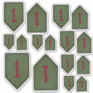 1. Kontur des INF-Infanteriedivision-große Rot-1 Aufkleber
