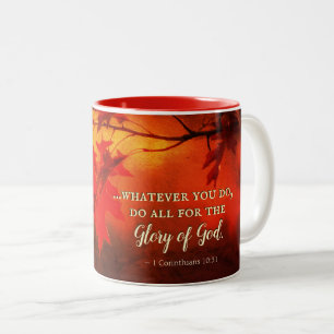 1 Korinther 10:31 Tun Sie alles für die Herrlichke Zweifarbige Tasse