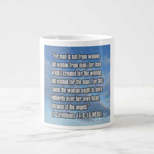 1 Korinther 11:8-10 WEBU Mug Jumbo-Tasse