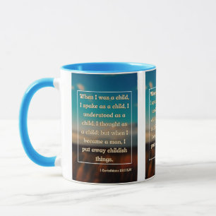 1 Korinther 13:11 Bibelschrift Bild Zwei-Ton Tasse