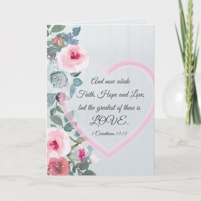 1 Korinther 13:13 Best ist die Liebe Valentine's Karte (Vorderseite)