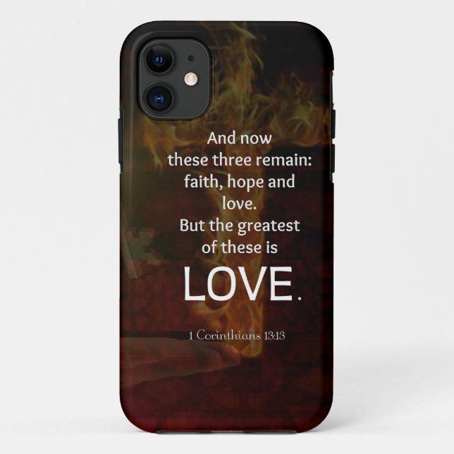 1 Korinther 13:13 Bibelverse Zitat über LIEBE Case-Mate iPhone Hülle (Rückseite)