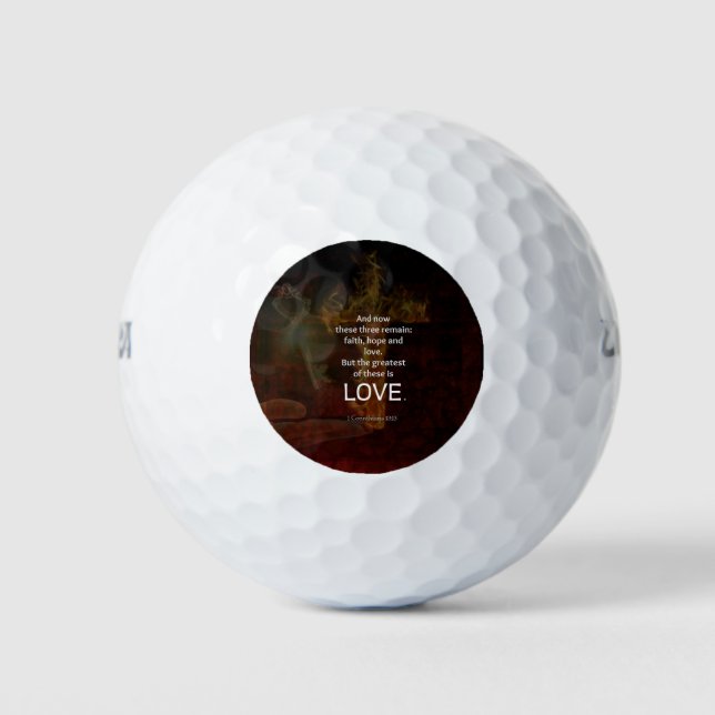 1 Korinther 13:13 Bibelverse Zitat über LIEBE Golfball (Vorderseite)
