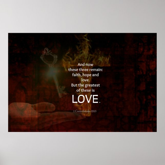 1 Korinther 13:13 Bibelverse Zitat über LIEBE Poster (Vorne)
